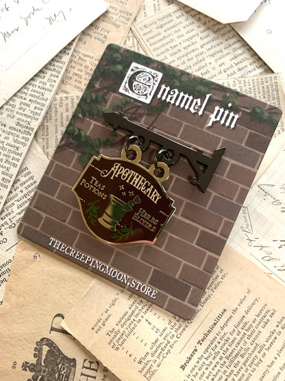 Apothecary shop sign enamel pin
