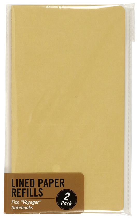 Lined paper refills, 2-pack, beige paper sheets