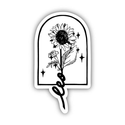 Leo Marigold & Sunflower Zodiac Sticker