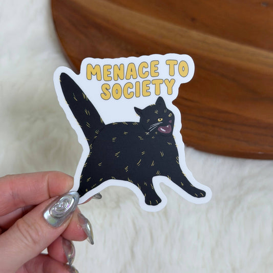 Menace To Society Black Cat Sticker