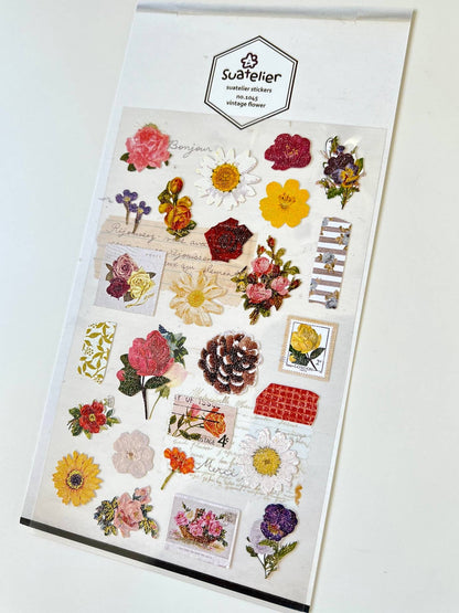 VINTAGE FLOWER STICKERS
