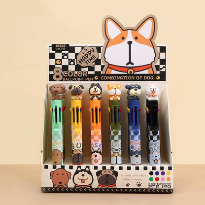 Dog 8-Color Retractable Ball Pen