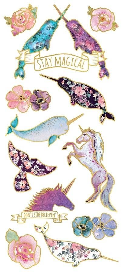 Narwhal Faux Enamel Sticker