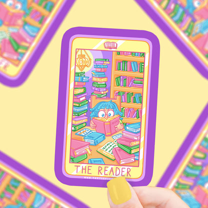 The Library Reader Tarot Card Bookish Library Vinyl Sticker
