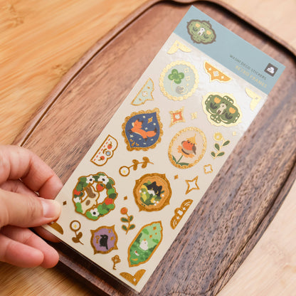 Sticker Sheet (Washi) - Retro Frames (Gold Foil)