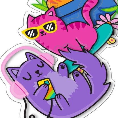 Stickiville: Vinyl Stickers - Silly Kitties (Set of 4)