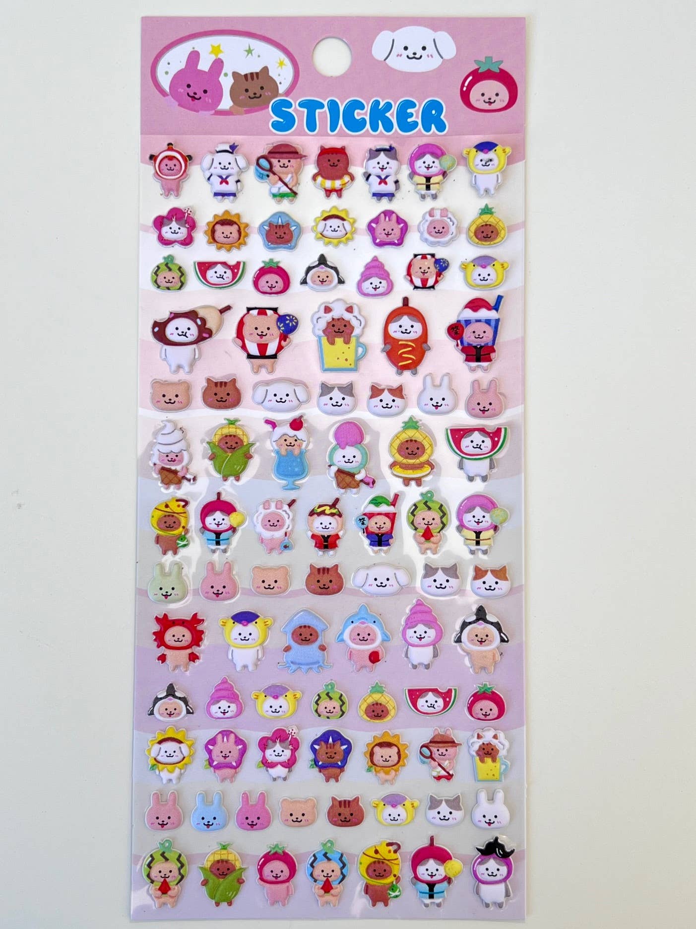 Tiny Animal Puffy Assorted Stickers