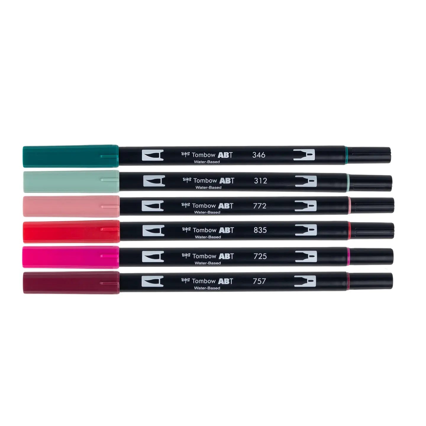 Dual Brush Pen 6-Pack Set (Very Berry)