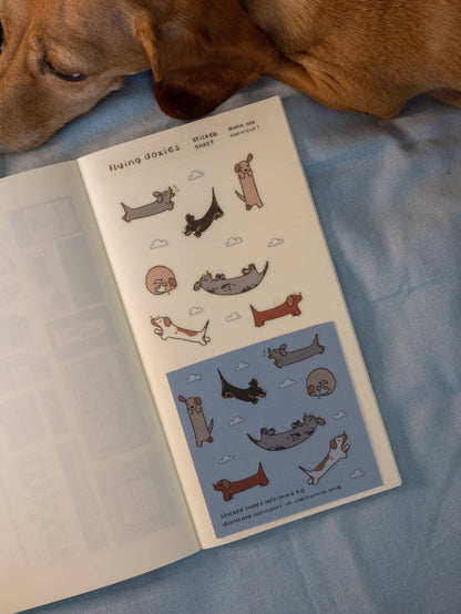 Flying doxies PET sticker sheet