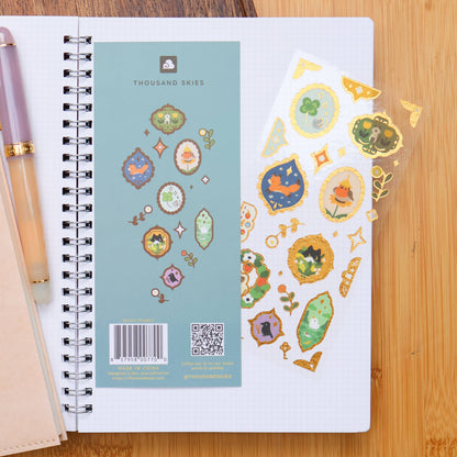 Sticker Sheet (Washi) - Retro Frames (Gold Foil)