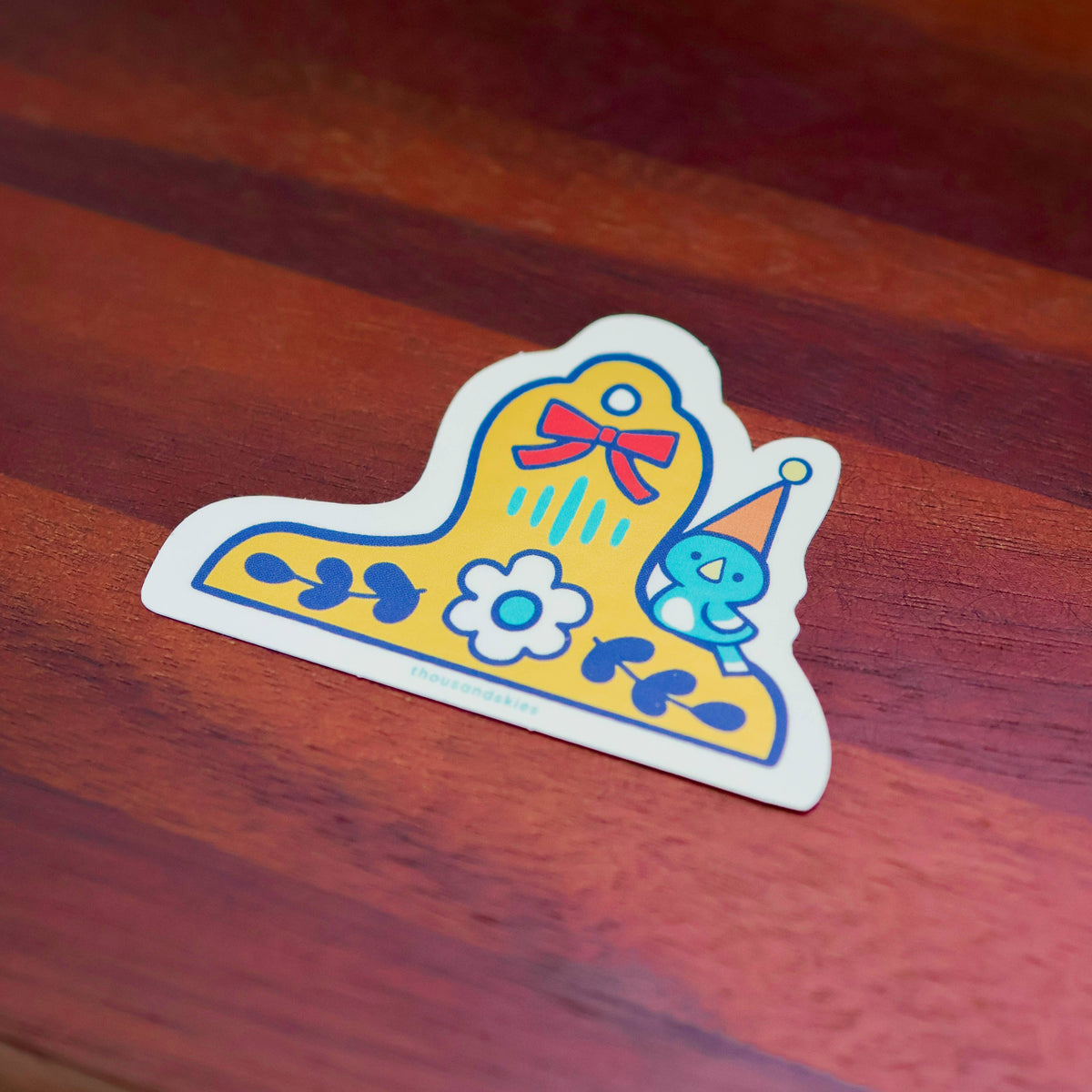Vinyl Sticker (Holographic) Blue Bird Brass Clip