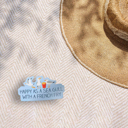Happy as a Sea Gull with a French Fry Sticker