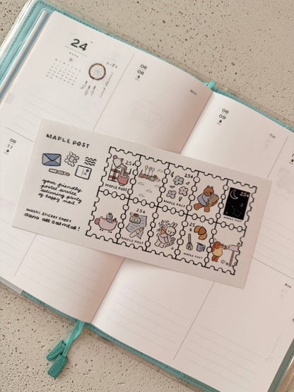 Maple post washi sticker sheet