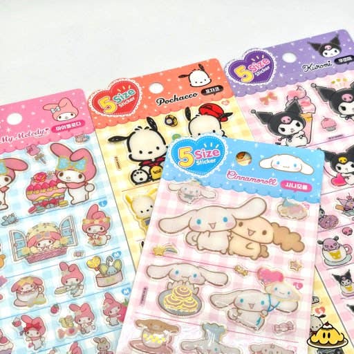 Sanrio Characters 5 Sizes Jelly Coating Stickers