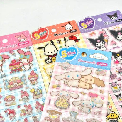 Sanrio Characters 5 Sizes Jelly Coating Stickers