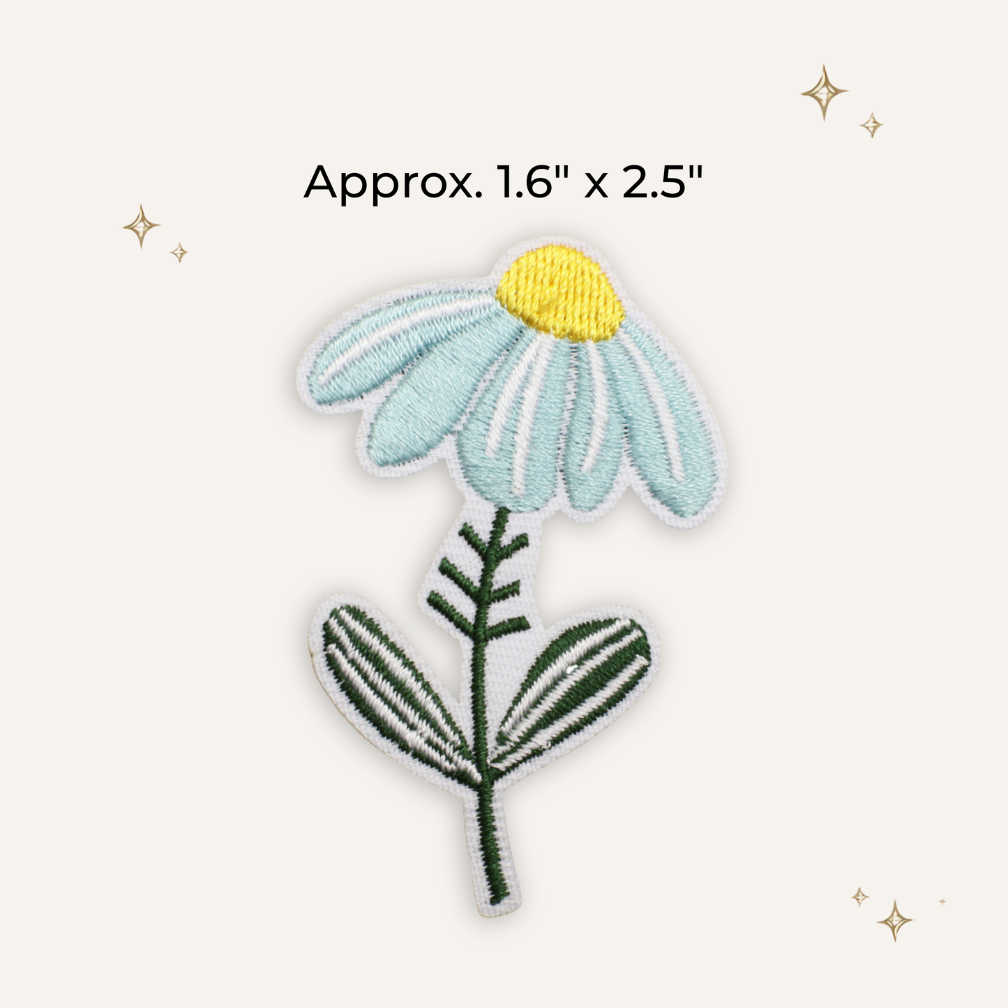 Daisy Stem Embroidered Patch