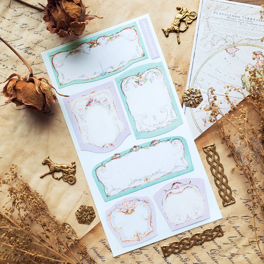 Pastel Floral Labels Sticker Sheet
