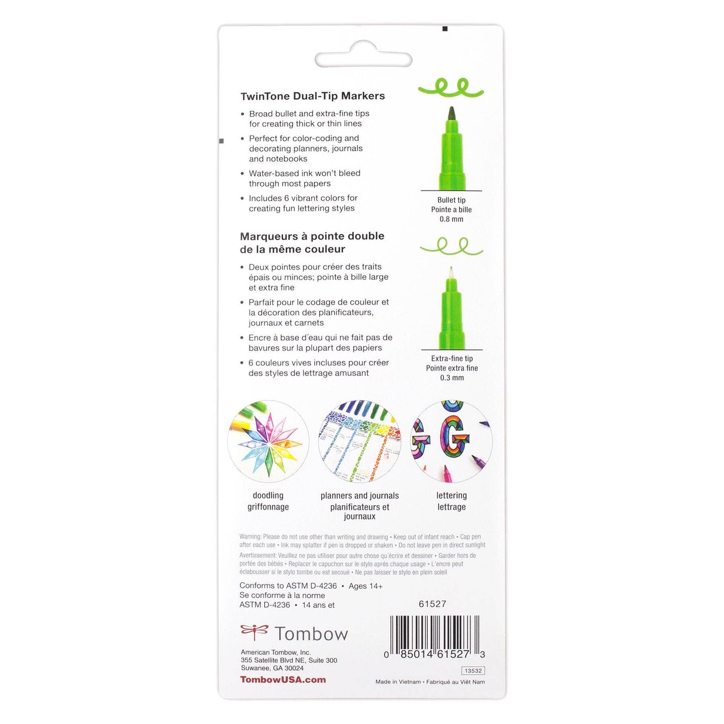 TwinTone Marker Set, 6-Pack Rainbow