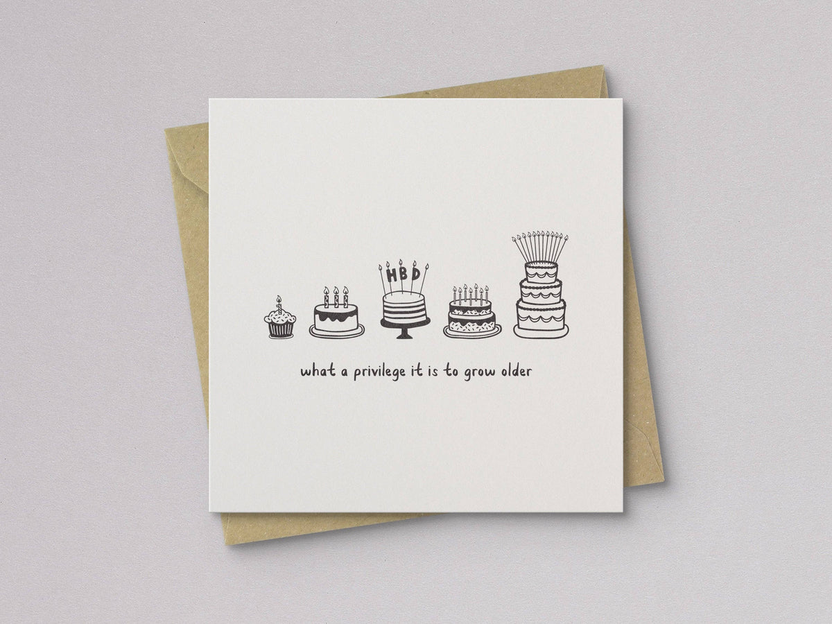 What a Privilege to Grow Older Birthday Card - Letterpress Printed