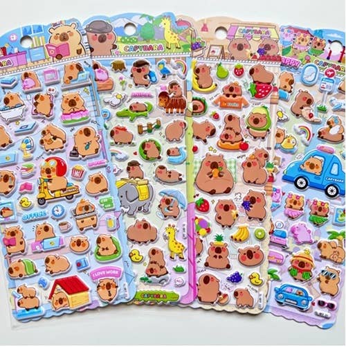 Capybara Puffy Stickers