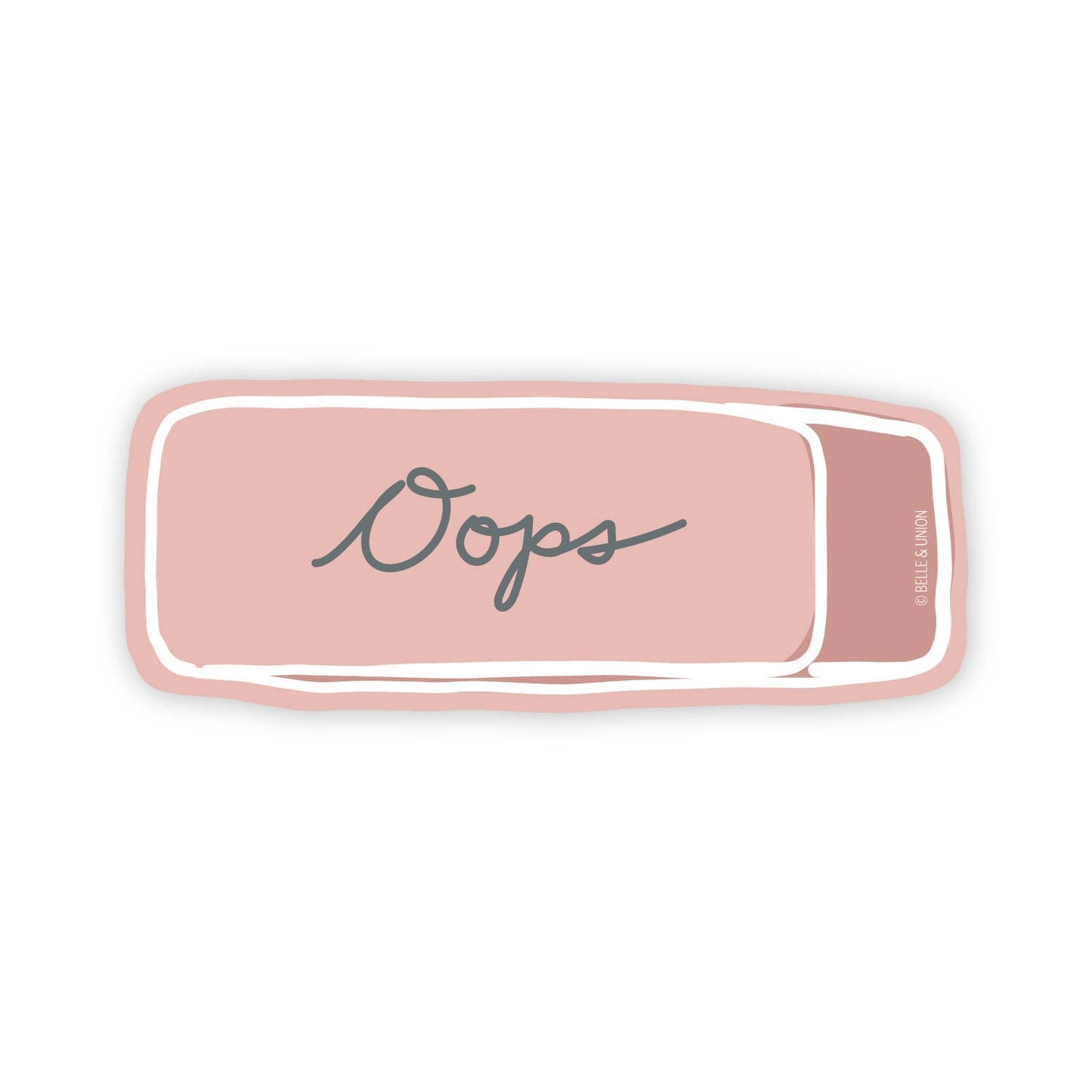 Oops Pink Eraser Sticker