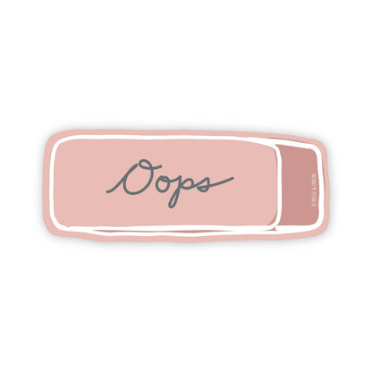 Oops Pink Eraser Sticker