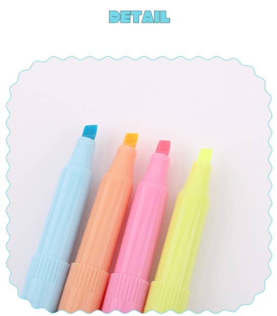 Sanrio Soft Touch Pastel Highlighter Set (4 Colors + Pouch)