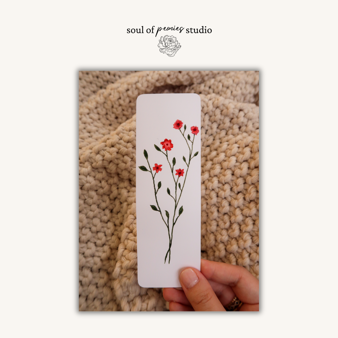 Dainty Floral Watercolor Bookmark