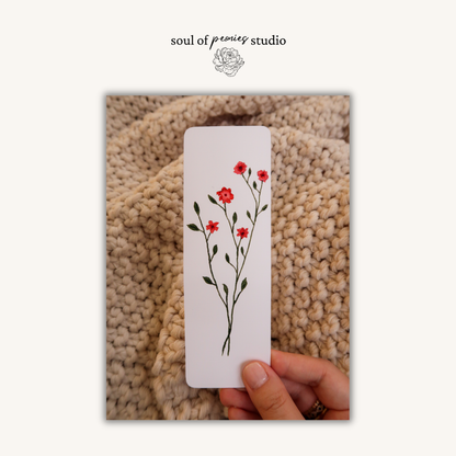 Dainty Floral Watercolor Bookmark