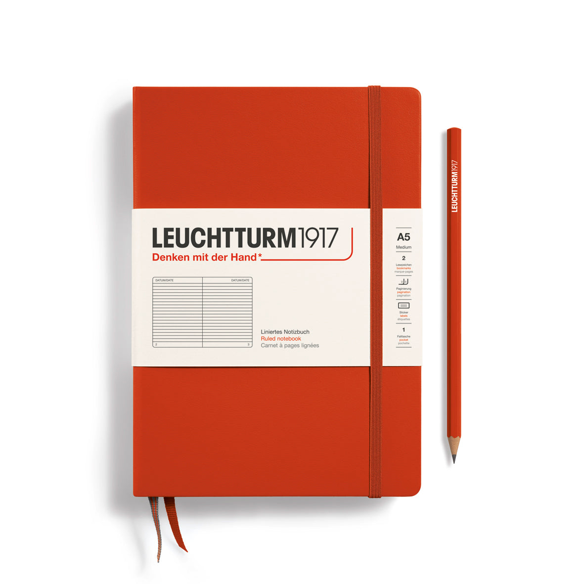 Notebook Medium (A5), Hardcover, 251 numbered pages