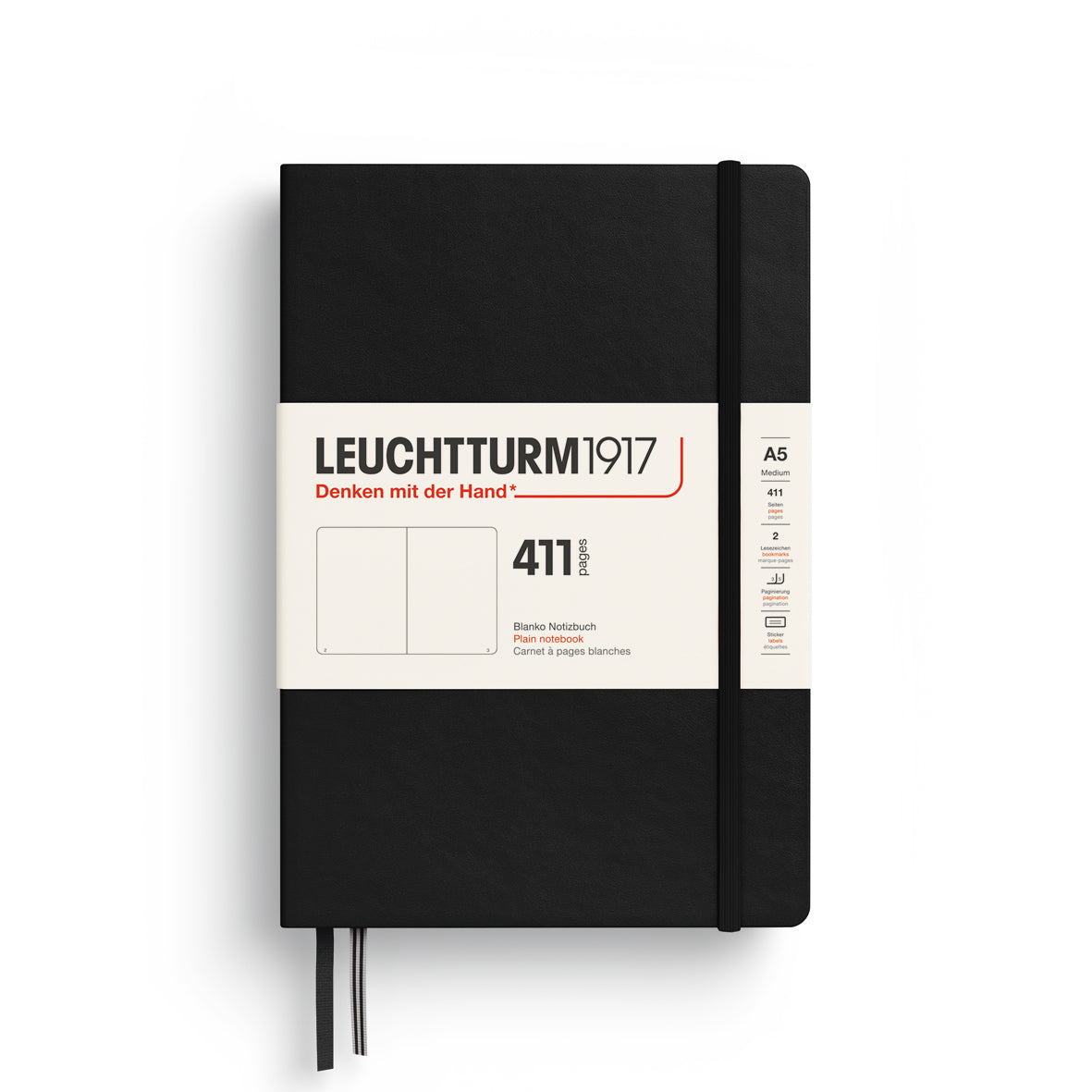 Notebook Medium (A5), Hardcover, 411 numbered pages