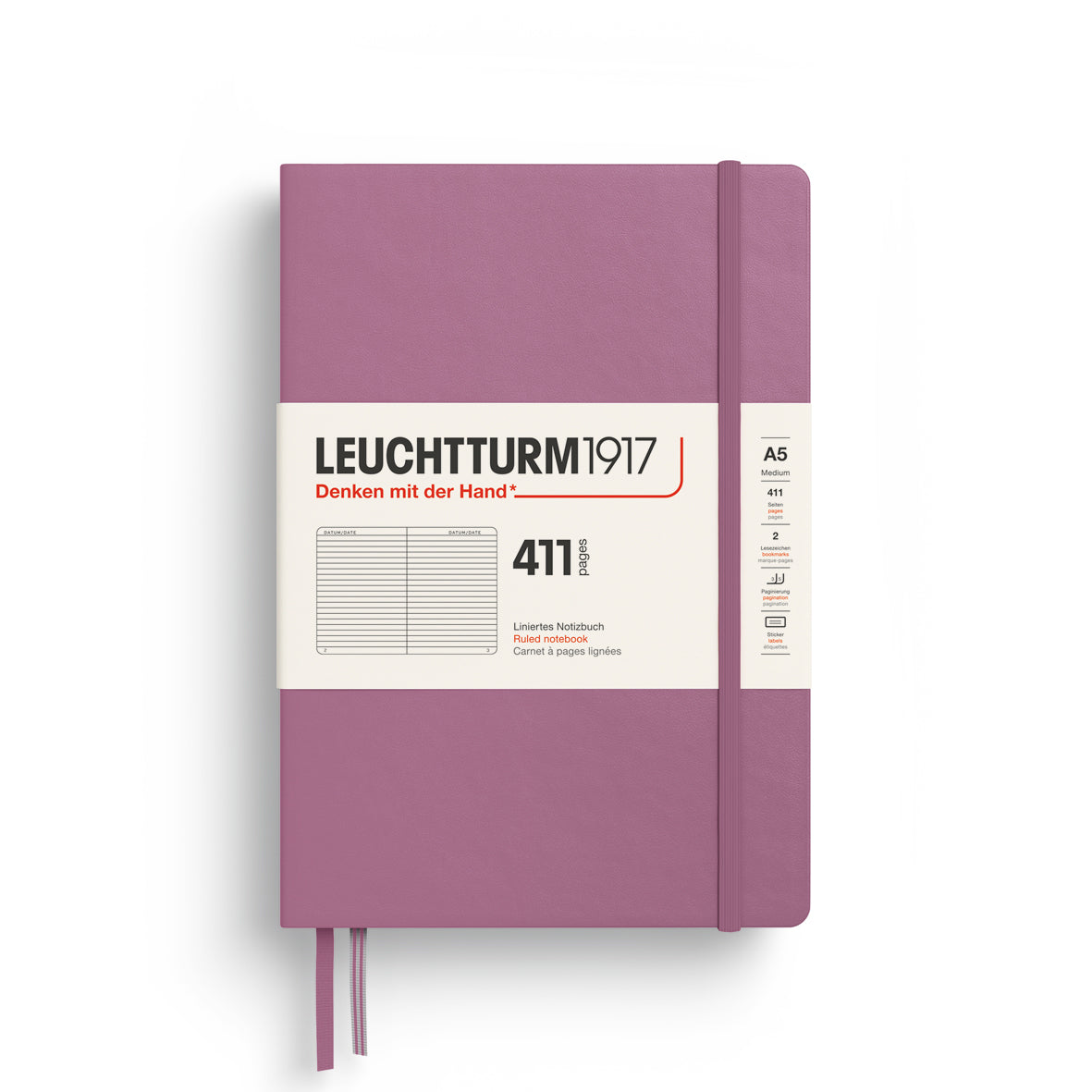 Notebook Medium (A5), Hardcover, 411 numbered pages
