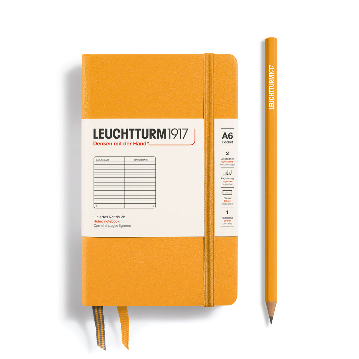 Notebook Pocket (A6), Hardcover, 187 numbered pages