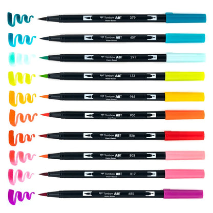 Dual Brush Pen Art Markers: Tropical - 10-Pack