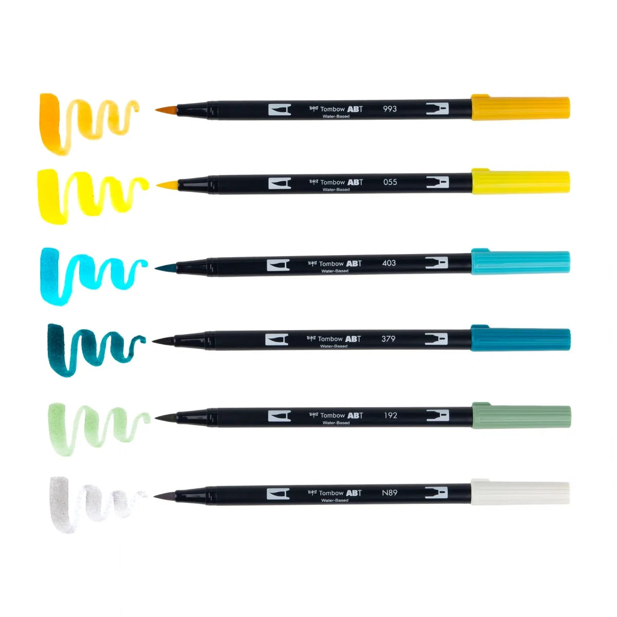 Dual Brush Pen 6-Pack Set (Lemon Squeezy)