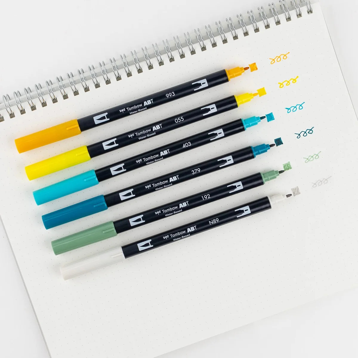 Dual Brush Pen 6-Pack Set (Lemon Squeezy)