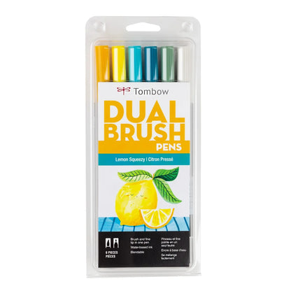 Dual Brush Pen 6-Pack Set (Lemon Squeezy)